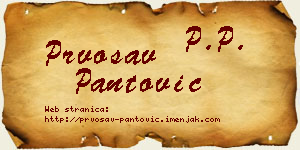 Prvosav Pantović vizit kartica